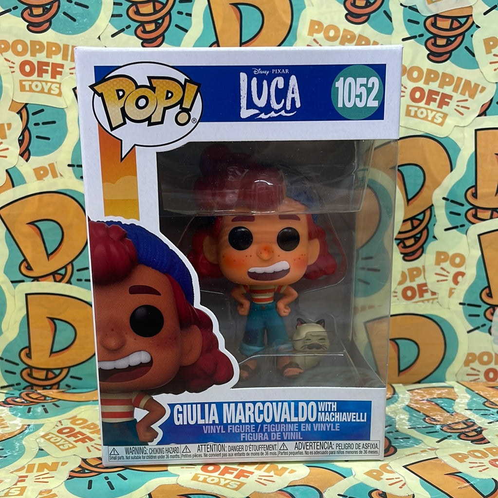 Funko POP Disney: Luca – Giulia Marcovaldo with Machiavelli Vinyl Figure,  Multicolor, 3.75 inches