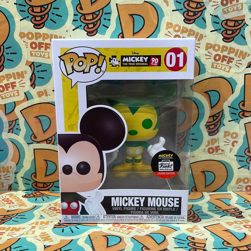 Green and yellow store mickey funko pop