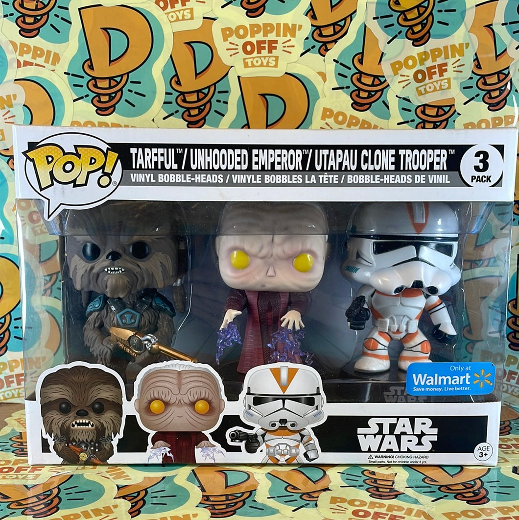 Pop! Star Wars: Tarful/ Unhooded Emperor/ Utapau Clone Trooper (3-Pack) (Walmart Exclusive)
