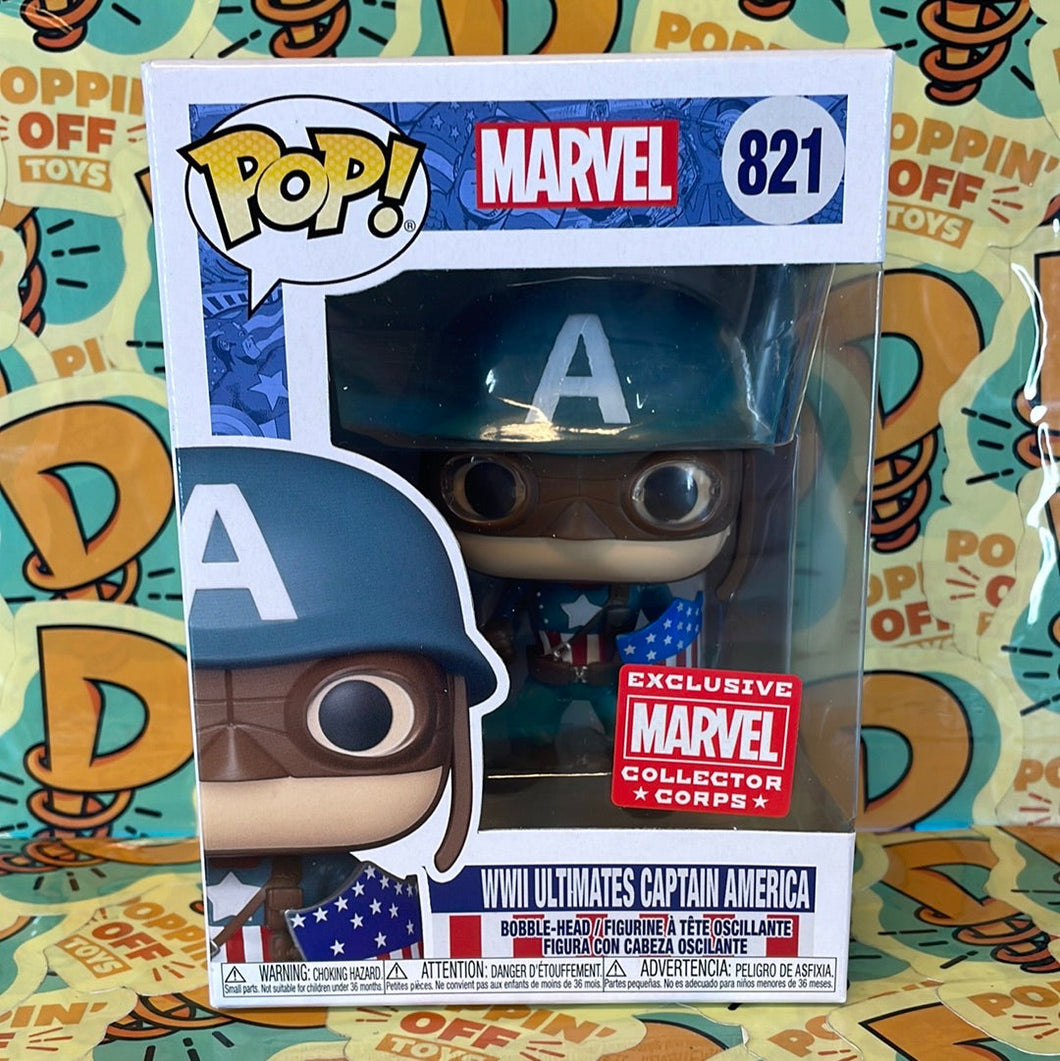 Pop! Marvel: Year of The Shield -WWII Ultimates Captain America (Collector Corp Exclusive) 821