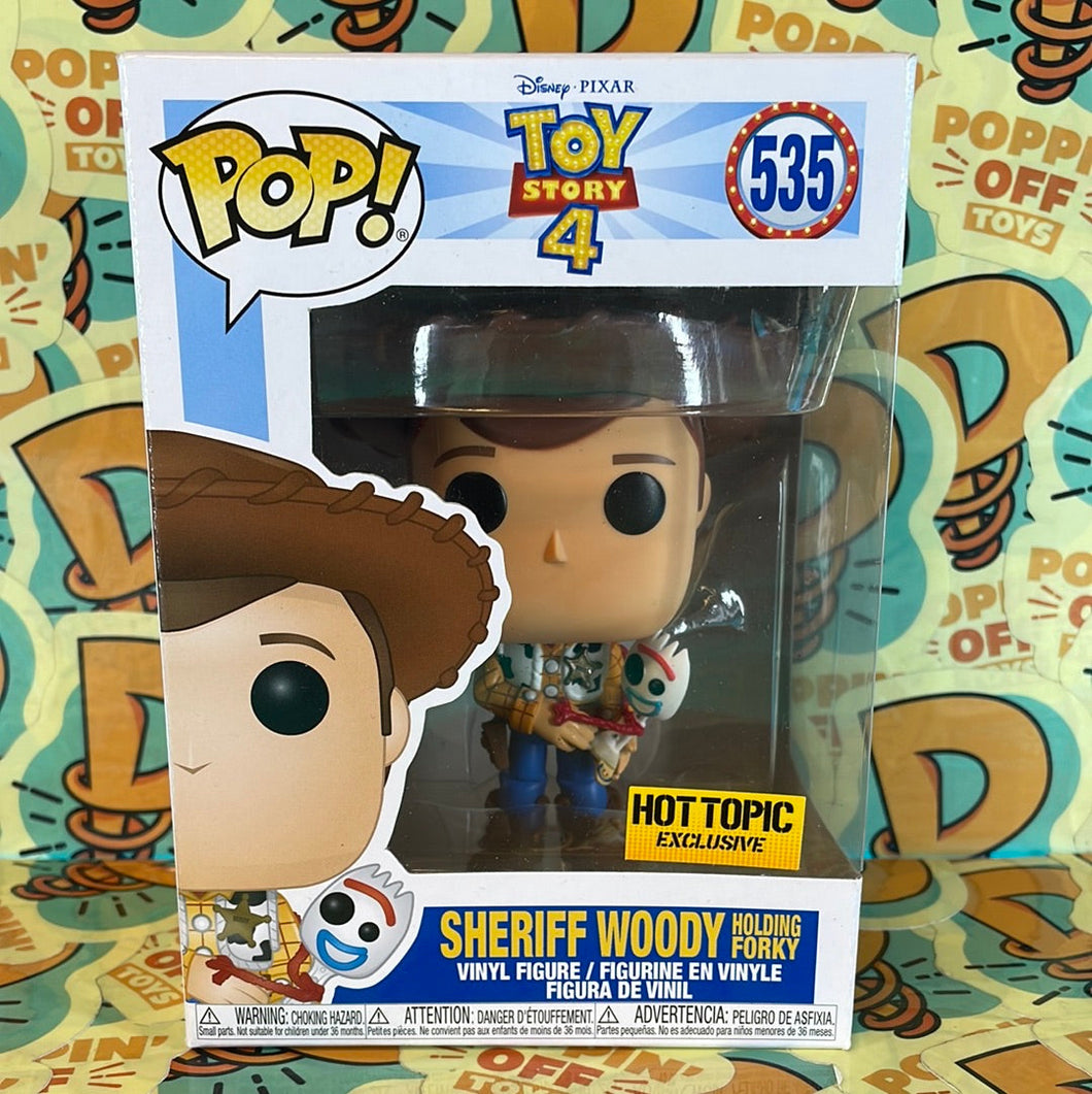 Pop! Disney: Toy Story 4 -Sheriff Woody Holding Forky (Hot Topic Exclusive) 535