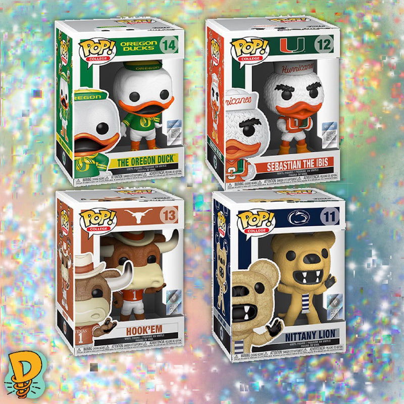 2021 NEW Sebastian, Duck, Nittany & Bevo Funko Pop Mascots