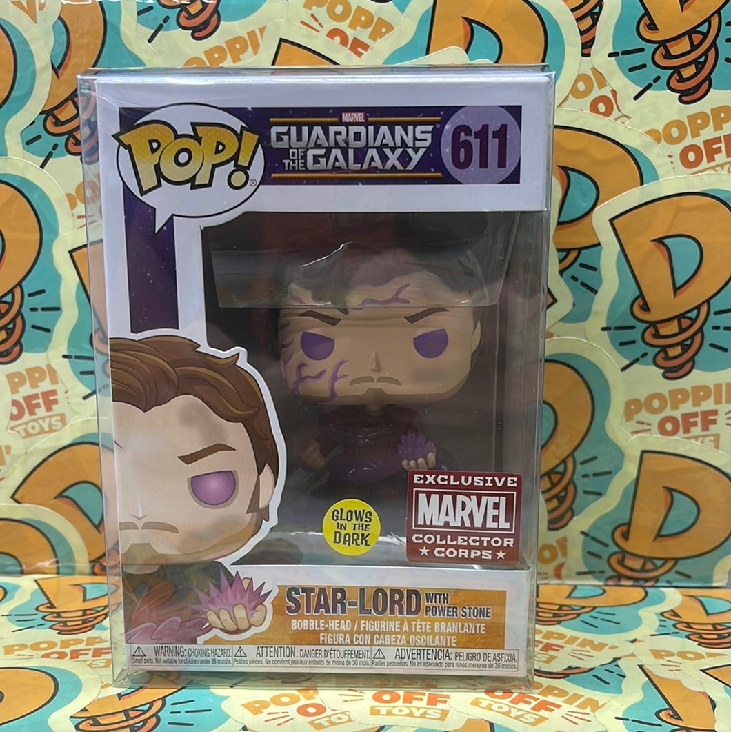Pop! Marvel: Guardians of the Galaxy- Star-Lord with Power Stone (GITD) (Collector Corps)