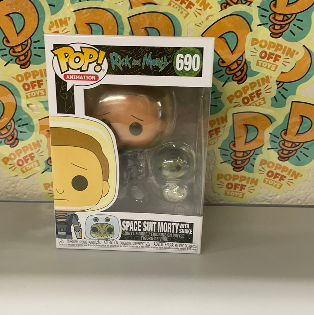 Pop! Animation: Rick and Morty –Space Suit Morty with Snake (In Stock) Vinyl Figure