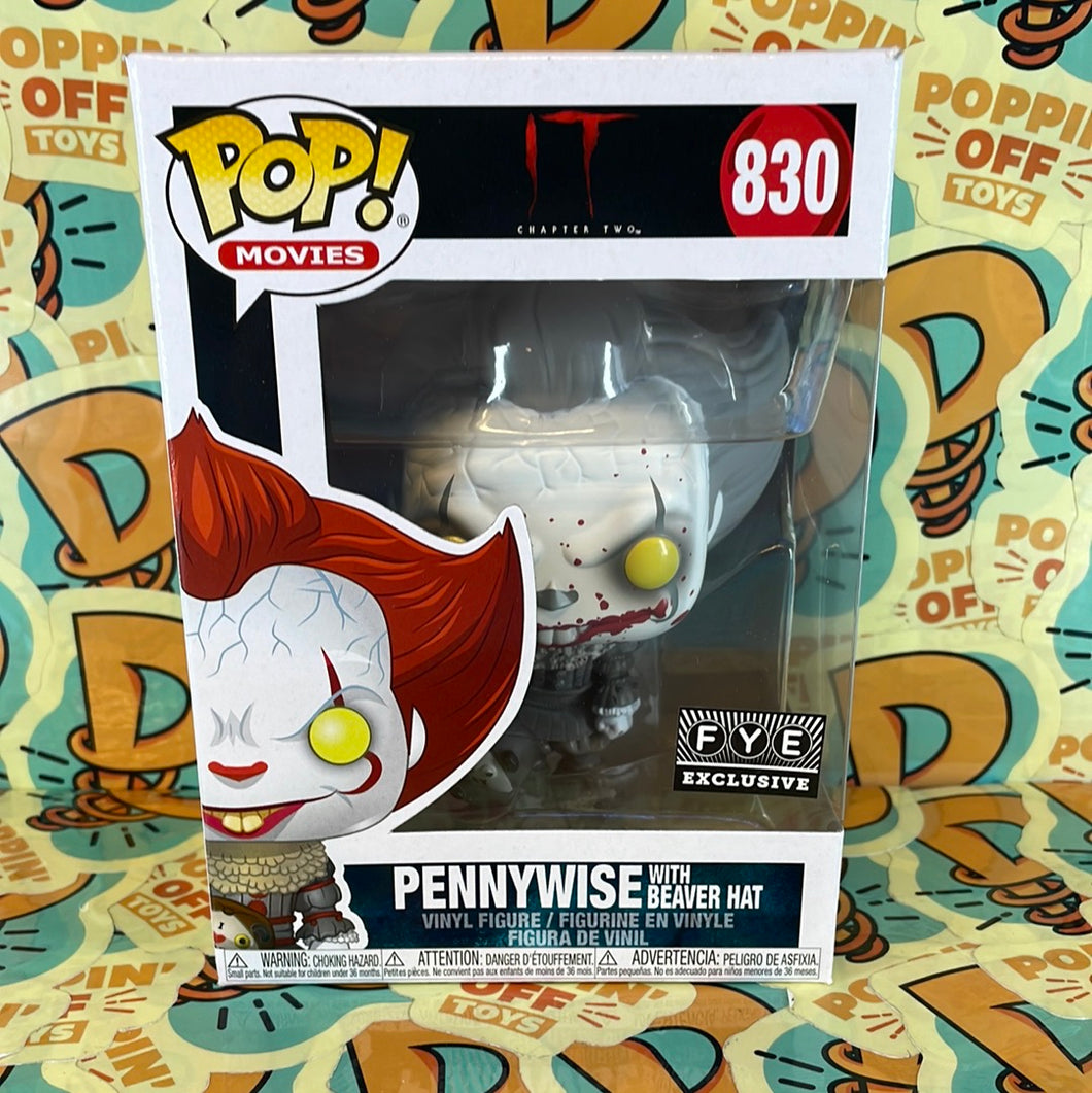 Pop! Movies: IT Chapter Two- Pennywise w/ Beaver Hat (FYE Exclusive) (Black & White) 830