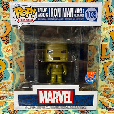 Pop! Deluxe Marvel: Hall of Armor: Iron Man Model 1 Golden Armor (PX)