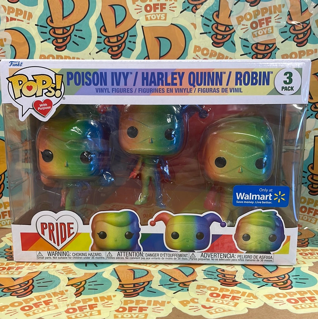 Pop! 3 Pack: Pops with Purpose- Poison Ivy/ Harley Quinn/ Robin (Walmart Exclusive)