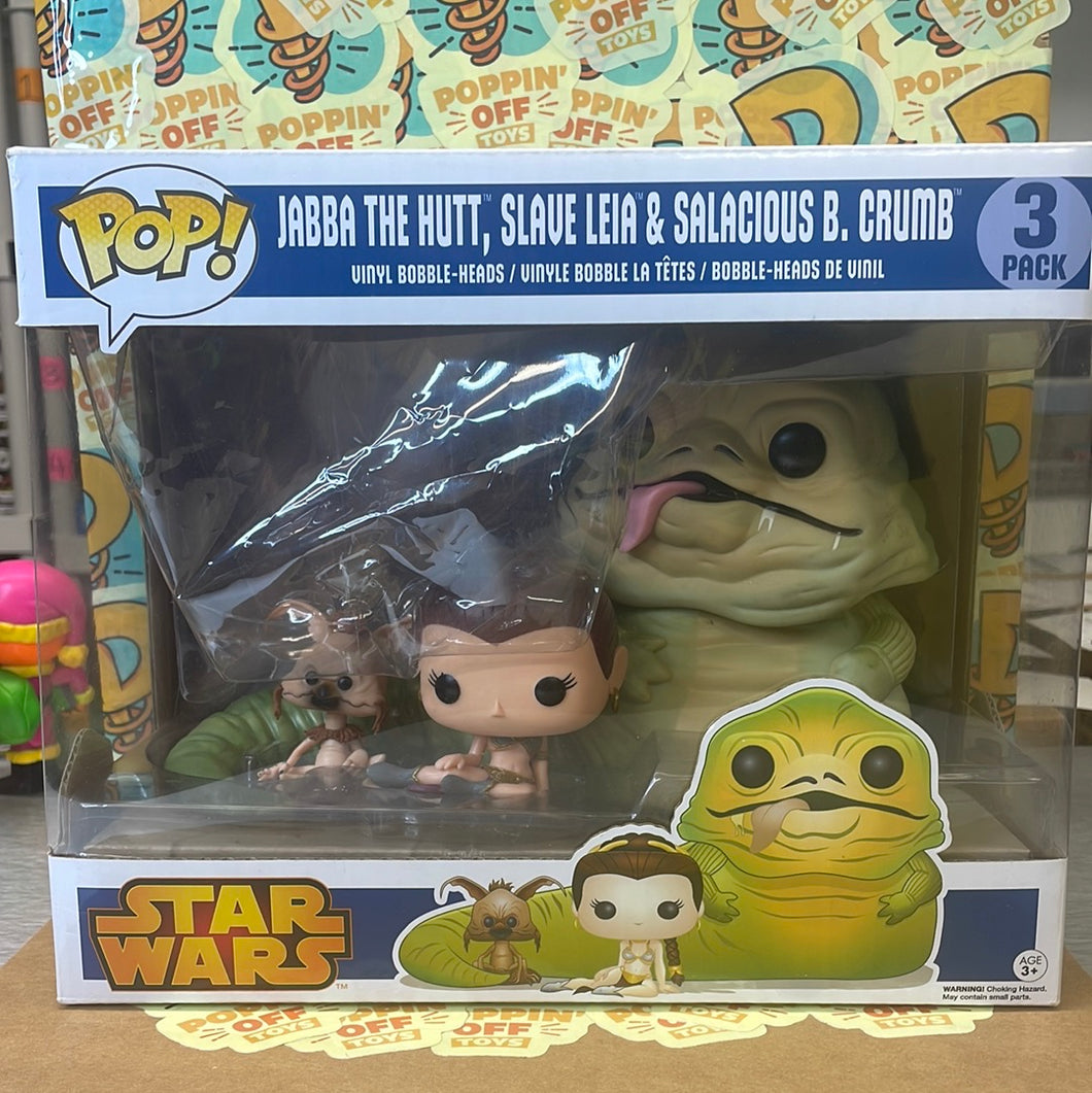 Pop! Star Wars: Jabba the Hutt, Slave Leía & Salacious B. Crumb (3-Pack)