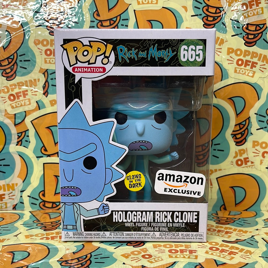 Pop! Animation: Rick and Morty – Hologram Rick Clone(GITD Amazon Exclusive) (In Stock) Vinyl Figure
